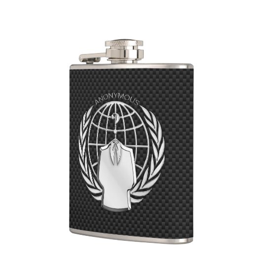カーボン繊維のプリントのクールな匿名のロゴタイプ フラスク (左)