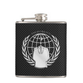 カーボン繊維のプリントのクールな匿名のロゴタイプ フラスク (正面)