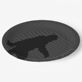 カーボン繊維のプリントのサスカッチのシルエット ペーパープレート (アングル)