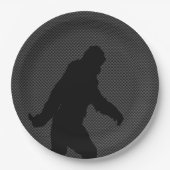 カーボン繊維のプリントのサスカッチのシルエット ペーパープレート (正面)