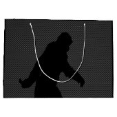 カーボン繊維のプリントのサスカッチのシルエット ラージペーパーバッグ (裏面)