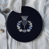 カーボン繊維のプリントのスコットランド人のアザミののようなクロム 缶バッジ (インサイチュ)