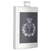 カーボン繊維のプリントのスコットランド人のアザミのようなクロム フラスク (右)