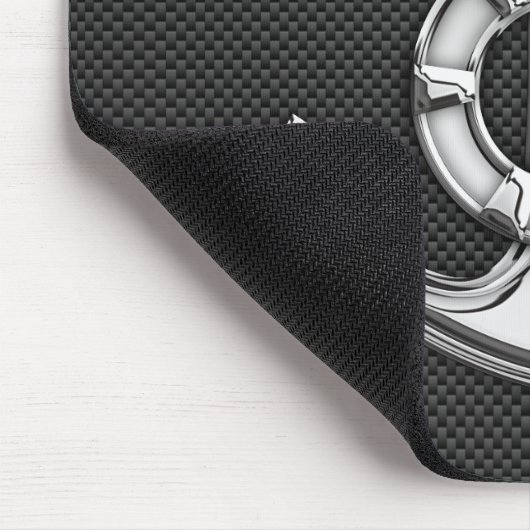 カーボン繊維のライフセーバーのいかりのようなクロム マウスパッド (コーナー)