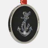 カーボン繊維のロープのいかりのようなクロム メタルオーナメント (右)