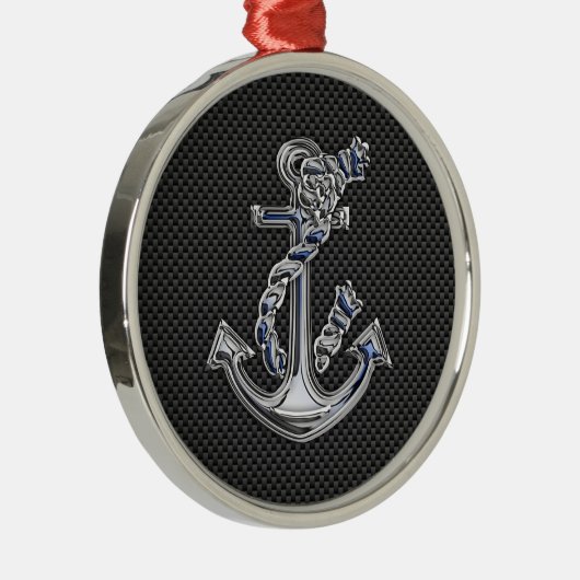カーボン繊維のロープのいかりのようなクロム メタルオーナメント (右)