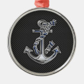 カーボン繊維のロープのいかりのようなクロム メタルオーナメント (正面)