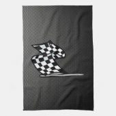 カーボン繊維の一見のチェック模様の旗 キッチンタオル (縦)
