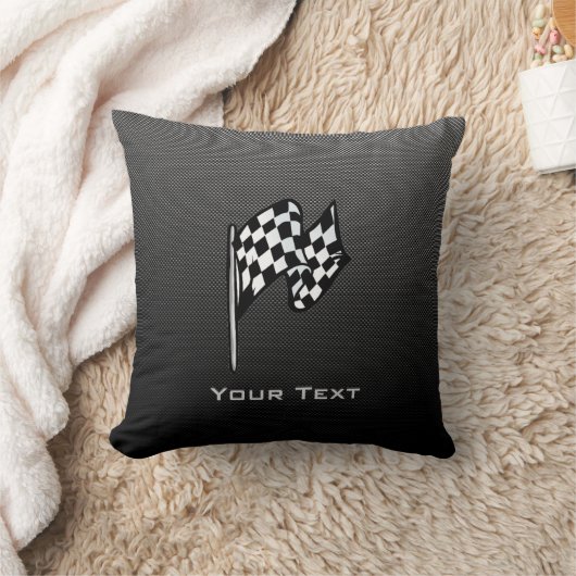 カーボン繊維の一見のチェック模様の旗 クッション (ブランケット)