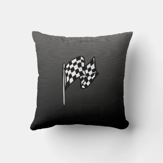 カーボン繊維の一見のチェック模様の旗 クッション (裏面)