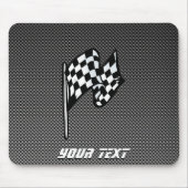 カーボン繊維の一見のチェック模様の旗 マウスパッド (正面)