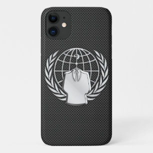 カーボン繊維の匿名のクロム iPhone 11 ケース