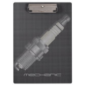 カーボン繊維の点火プラグ車整備士 クリップボード (正面)