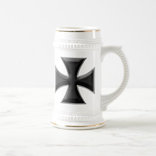 カーボン繊維の鉄の交差の黒 ビールジョッキ (右)