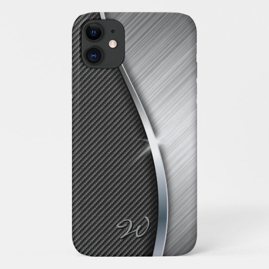 カーボン繊維は及び金属4のSpeckの箱にブラシをかけました Case-Mate iPhoneケース (裏面)
