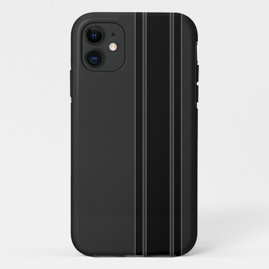 カーボン繊維及び黒のストライプのiPhone 5の場合 Case-Mate iPhoneケース (裏面)