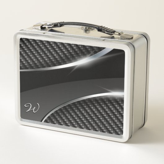 カーボン繊維3のステンレス製のお弁当箱 メタルランチボックス (裏面)