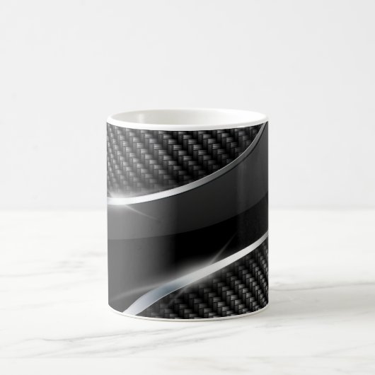 カーボン繊維3のマグ コーヒーマグカップ (中央)