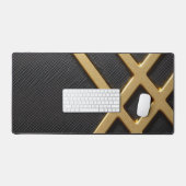 カーボン芸術的および金ゴールド印刷デスクマット デスクマット (キーボード&マウス)