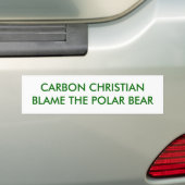 カーボンCHRISTIANBLAME白くま バンパーステッカー (車上)