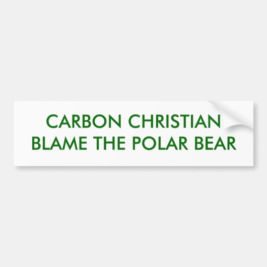 カーボンCHRISTIANBLAME白くま バンパーステッカー (正面)