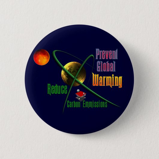 カーボンEmmissionsを減らして下さい 缶バッジ (正面)