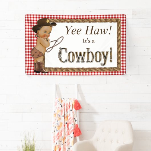 カーボーイの赤ちゃんシャワー 横断幕 (インサイチュ)