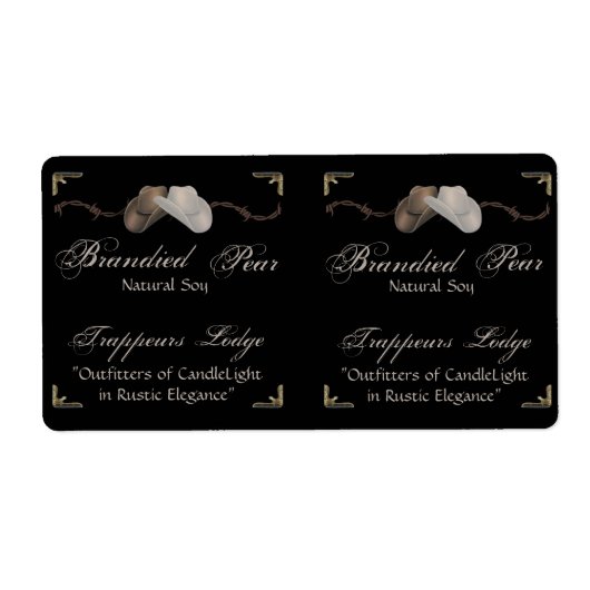 カーボーイハットのバーベットワイヤをパーチメントろうそくラベル ラベル (正面)