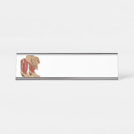 カーボーイ・ハット及びブーツ デスクネームプレート (正面)