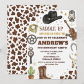 カーボーイ ワイルドウェスト バースデーパーティー 招待状 (正面/裏面)