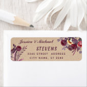 カーボードボーホウォーターカラーロマンチックなフローラブーケ ラベル (インサイチュ)