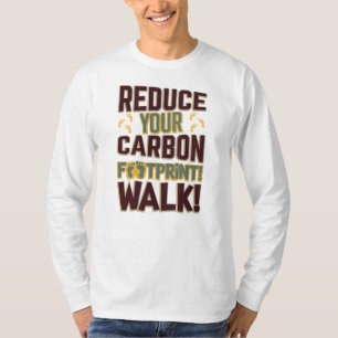 カーボ減らンフットプリントの歩行ノベルティ Tシャツ