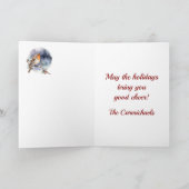 カーマイケルタータンチェックとロビンのクリスマスカード 名入れ カード (内部)