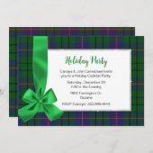 カーマイケルタータンチェックプレイドカスタムクリスマスパーティー 招待状 (正面/裏面)