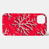 カーマインレッドの木のテクスチャー iPhoneケース Case-Mate iPhoneケース (裏面 (横))