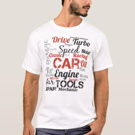 カーマニアのためのワードクラウド Tシャツ