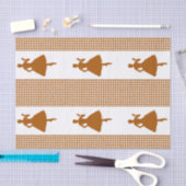 カーマモダンルと千鳥格子のファッションシルエット 薄葉紙 (クラフト)