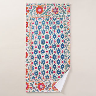 カーミナスサニウズベキスタン刺繍プリント バスタオルセット