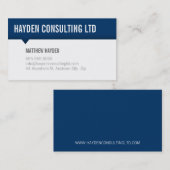 カーミニマルドシンプルモダンはっきりしたド青グレー 名刺 (正面/裏面)