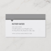 カーミニマルドシンプルモダンシルバはっきりしたグレー 名刺 (裏面)