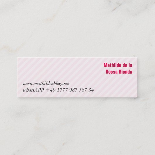 カーミニマルド スキニー名刺 (裏面)