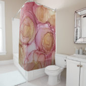カーミンエレガントピンクフローラシャワーカーテン シャワーカーテン (インサイチュ)