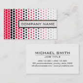 カーミンレッドアンドブラック水玉模様プロフェッショナル 名刺 (正面/裏面)