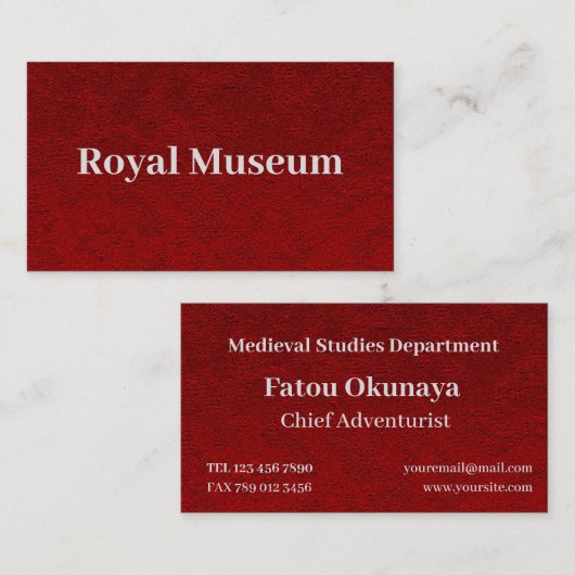 カーミンレッドベルベットプリント 名刺 (正面/裏面)