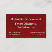 カーミンレッドベルベットプリント 名刺 (裏面)