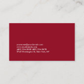 カーミンレッドユニークパーソナルトレーナー 名刺 (裏面)