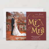 カーミン・レッド氏の初めてのクリスマス結婚写真 シーズンカード (正面)