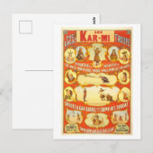 カーミ劇団サーカスの演技のヴィンテージポスター ポストカード (正面/裏面)