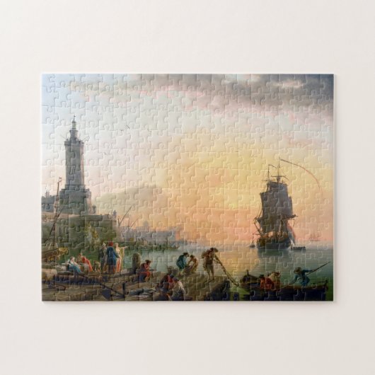 カームアットアポ地中海のートクラウド – ジョセフヴァーネット ジグソーパズル (横)