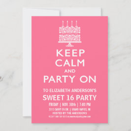 カームアンドパーティーオンSweet sixteen誕生日 招待状